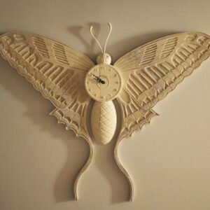 Wall clock with butterfly