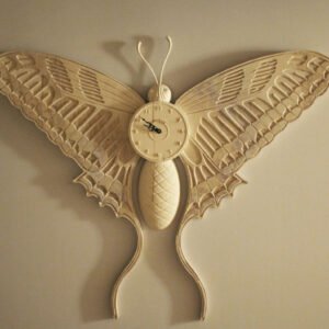 Wall clock with butterfly